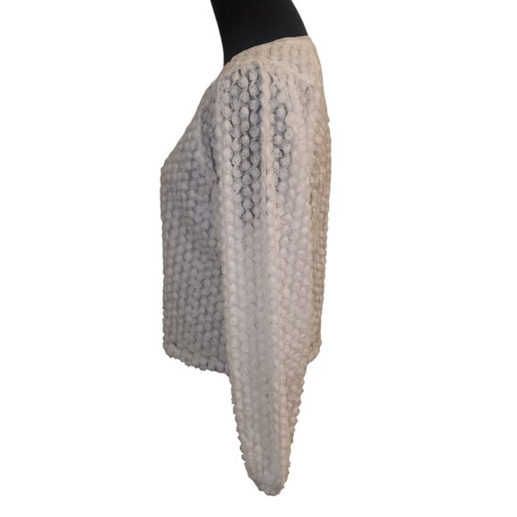 INC White Bubble Detail Balloon Sleeve Blouse Size M - Picture 5 of 6